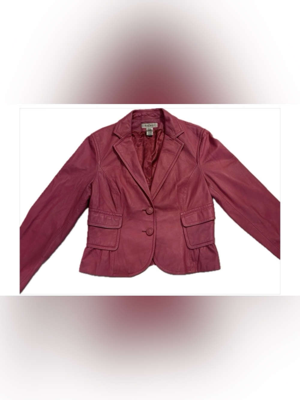 Nine West Pink Genuine Leather Blazer, SZ. L